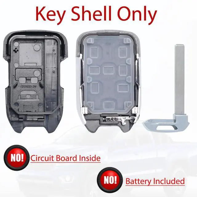 Alt view image 4 of 7 - Key Fob Shell Case Replacement Compatible with GMC Yukon XL Chevy Suburban Tahoe 2015 2016 2017 2018 2019 2020 Keyless Entry Remote Control HYQ1AA 6 Buttons 1PCS Pad Cover