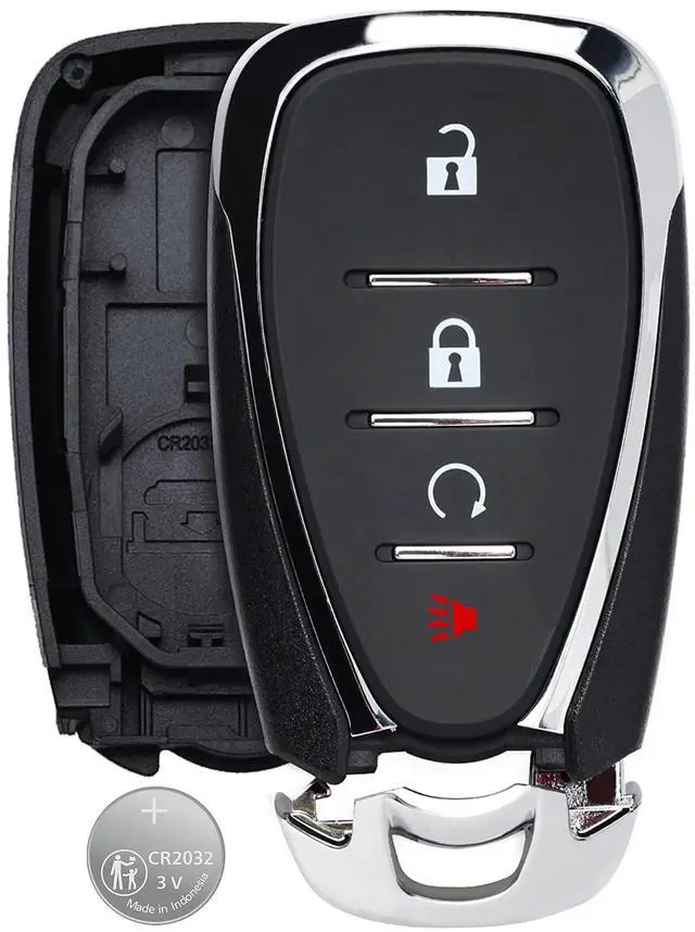 Alt view image 2 of 2 - Key Fob Shell with Battery for Chevrolet 2016-2024, Alliskeys 4-Button Smart Key Case Cover Replacement for Chevy 2016-2024 HYQ4AA HYQ4EA HYQ4AS HYQ4ES