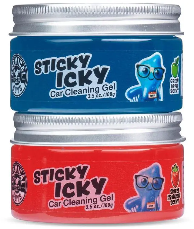 Main image of Sticky Icky Car Cleaning Gel, Green Apple & Sweet Strawberry Scent - Detailing Kit, Car Dust Crevice Cleaner, Slime Auto Air Vent, Cleaning Putty For Keyboard Cleaner (2 Pack) - CJK1002