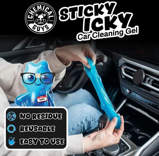 Alt view image 7 of 7 - Sticky Icky Car Cleaning Gel, Green Apple & Sweet Strawberry Scent - Detailing Kit, Car Dust Crevice Cleaner, Slime Auto Air Vent, Cleaning Putty For Keyboard Cleaner (2 Pack) - CJK1002