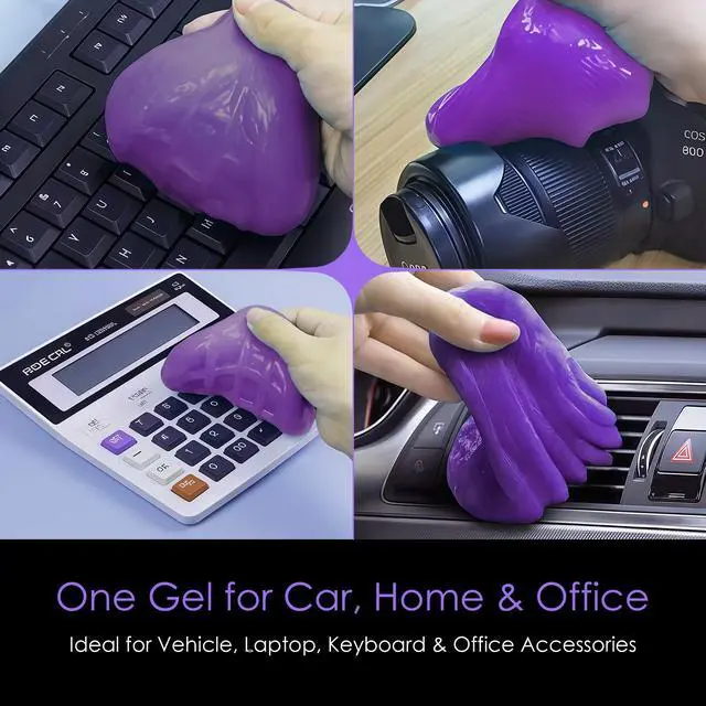 Alt view image 4 of 7 - Car Cleaning Gel Putty for Car Interior Detailing | Reusable Dust Cleaning Slime for Air Vents, Dashboard, Cup Holders, Keyboard & AC Vent Cleaner | Non-Sticky No Residue Gel (Lavender Scent)