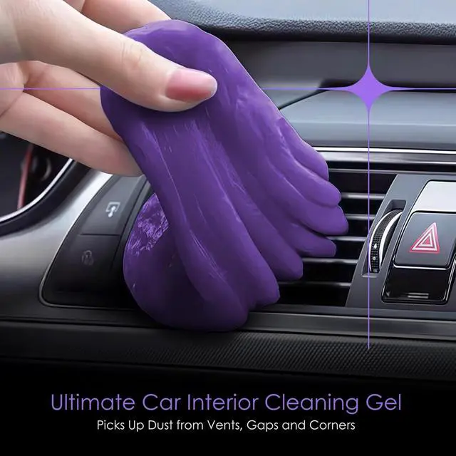 Alt view image 3 of 7 - Car Cleaning Gel Putty for Car Interior Detailing | Reusable Dust Cleaning Slime for Air Vents, Dashboard, Cup Holders, Keyboard & AC Vent Cleaner | Non-Sticky No Residue Gel (Lavender Scent)