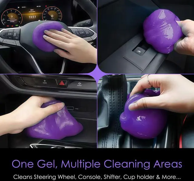 Alt view image 6 of 7 - Car Cleaning Gel Putty for Car Interior Detailing | Reusable Dust Cleaning Slime for Air Vents, Dashboard, Cup Holders, Keyboard & AC Vent Cleaner | Non-Sticky No Residue Gel (Lavender Scent)