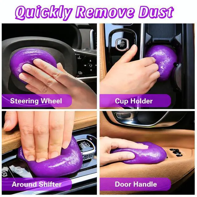 Alt view image 2 of 7 - 2-Pack Car Cleaning Gel, Universal Interior Detailing Putty Slime, Dust Remover for Car Vents, Dashboard & Keyboard, Ideal Gift for Men & Women