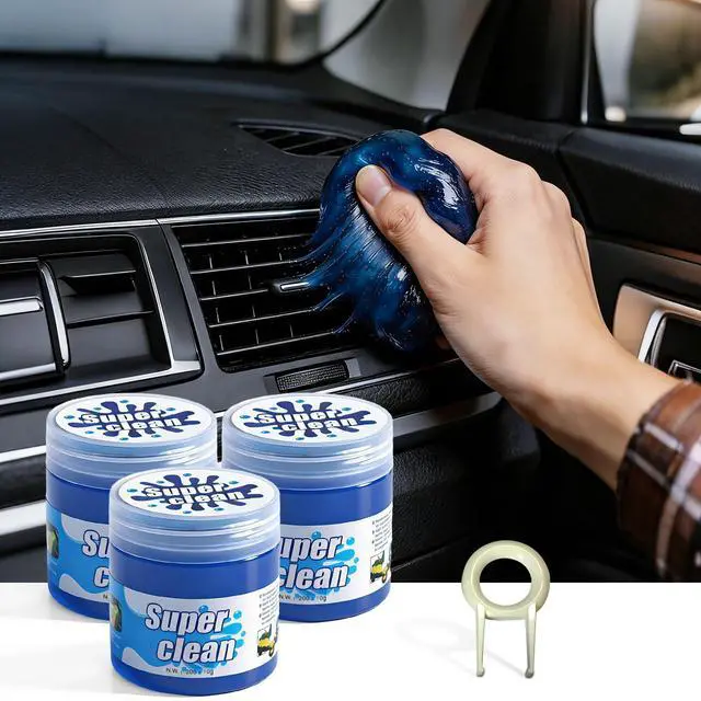 Main image of 3 Jars Car Cleaning Gel, Auto Interior Cleaning Putty with Puller, Dust Remover for Car Vents, Keyboard & Detailing