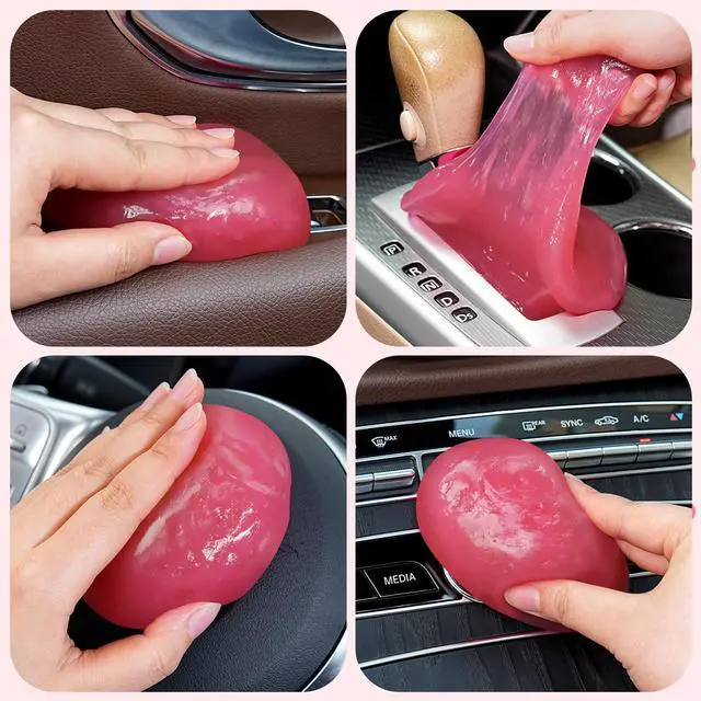 Alt view image 3 of 7 - Car Cleaning Gel Car Cleaning Putty Car Putty Car Interior Cleaner Car Slime Car Detailing Kit Car Accessories Gifts for Dad Men Him Women Stocking Stuffers Pink