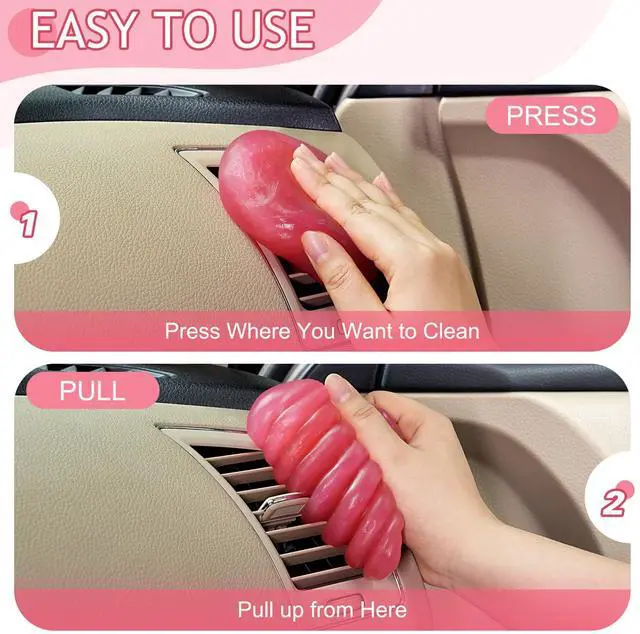Alt view image 4 of 7 - Car Cleaning Gel Car Cleaning Putty Car Putty Car Interior Cleaner Car Slime Car Detailing Kit Car Accessories Gifts for Dad Men Him Women Stocking Stuffers Pink