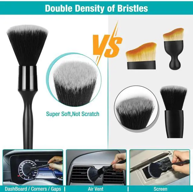 Alt view image 4 of 7 - Car Interior Duster Detailing Cleaning Gel Brushes Kit, Soft Dust Detail Crevice Brush Slime Putty Cleaner Accessories Tools for Dashboard,Air Vent,Panel,Leather