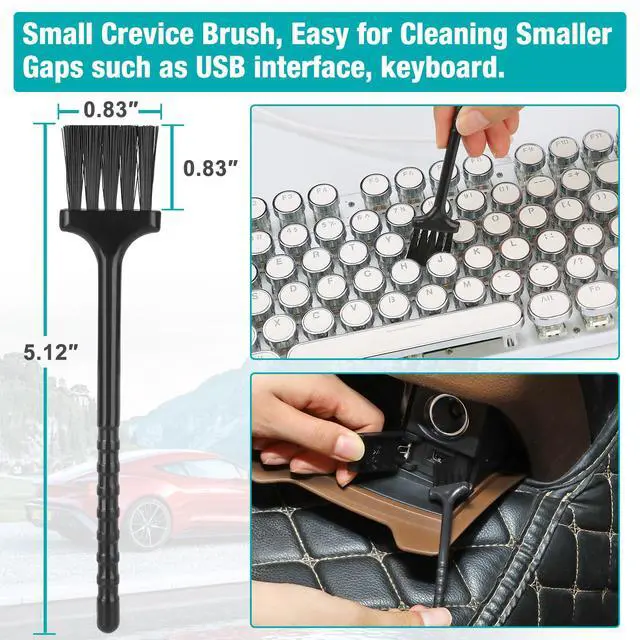 Alt view image 7 of 7 - Car Interior Duster Detailing Cleaning Gel Brushes Kit, Soft Dust Detail Crevice Brush Slime Putty Cleaner Accessories Tools for Dashboard,Air Vent,Panel,Leather