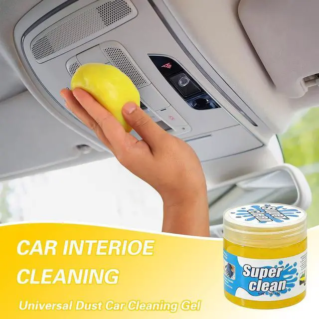 Alt view image 2 of 7 - Car Cleaning Gel Putty, Reusable Interior Cleaning Slime Dust Remover, Auto Detailing Cleaning Gel for Vents Keyboard Crevice, Car Accessories Gift Yellow & Pink