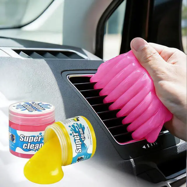 Main image of Car Cleaning Gel Putty, Reusable Interior Cleaning Slime Dust Remover, Auto Detailing Cleaning Gel for Vents Keyboard Crevice, Car Accessories Gift Yellow & Pink