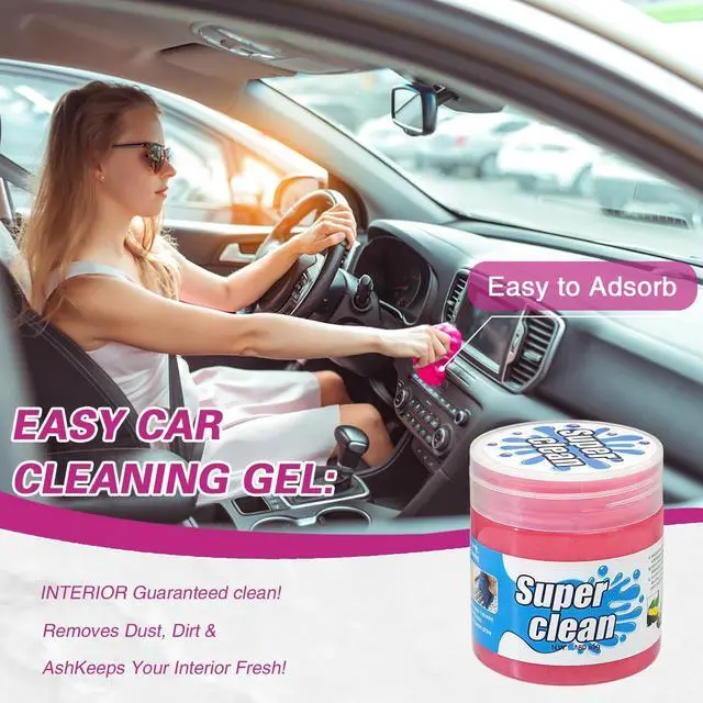Alt view image 7 of 7 - Car Cleaning Gel Putty, Reusable Interior Cleaning Slime Dust Remover, Auto Detailing Cleaning Gel for Vents Keyboard Crevice, Car Accessories Gift Yellow & Pink