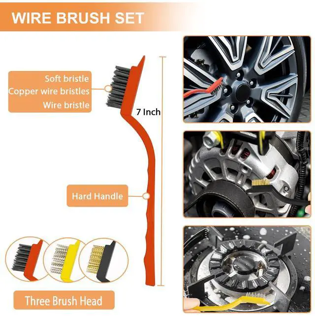 Alt view image 4 of 6 - Car Interior Detailing Brush Cleaning Kit, Soft Bristle Dusting Brush, Wire Brush Set, Car Cleaning Gel, Car Accessories Essentials Supplies Tools for Auto,Truck,SUV,RV6PCS