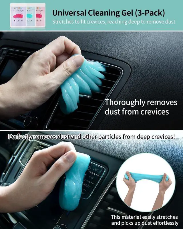 Alt view image 2 of 7 - 7Pcs Car Interior Detailing Cleaning Kit, Detailing Brush Set,Clean Gel, Wash Kit, Cleaning Tools for Car,Keyboard and Interior Cleaning