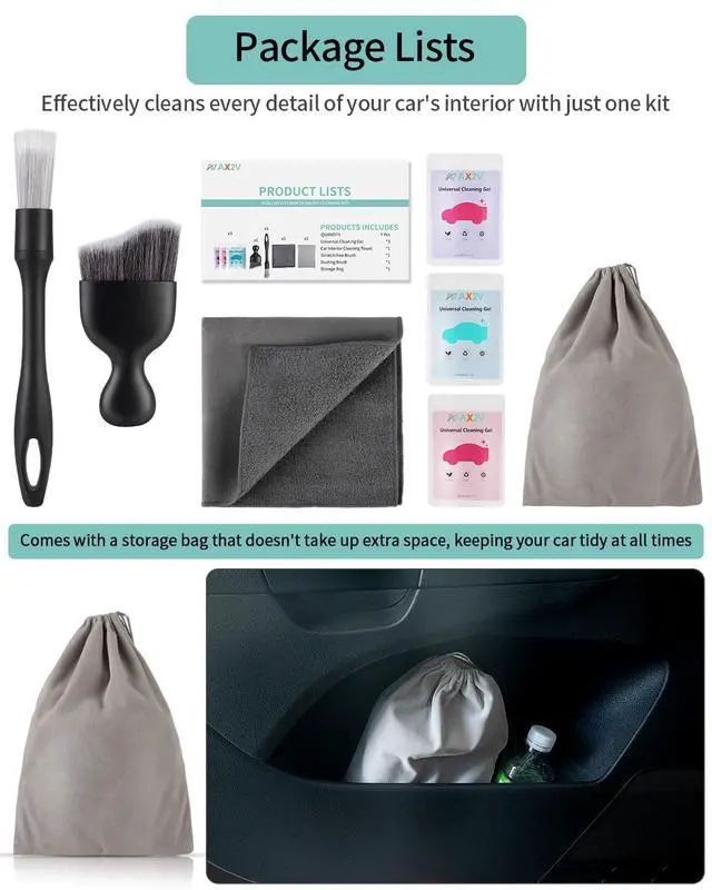 Alt view image 6 of 7 - 7Pcs Car Interior Detailing Cleaning Kit, Detailing Brush Set,Clean Gel, Wash Kit, Cleaning Tools for Car,Keyboard and Interior Cleaning