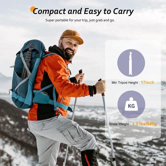 Alt view image 7 of 7 - 62" Phone Tripod Accessory Kits, Camera & Cell Phone Tripod Stand with Wireless Remote and Universal Tripod Head Mount, Perfect for Selfies/Video Recording/Vlogging/Live Streaming