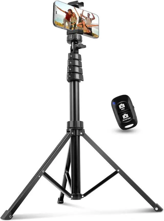 Main image of 62" Phone Tripod Accessory Kits, Camera & Cell Phone Tripod Stand with Wireless Remote and Universal Tripod Head Mount, Perfect for Selfies/Video Recording/Vlogging/Live Streaming