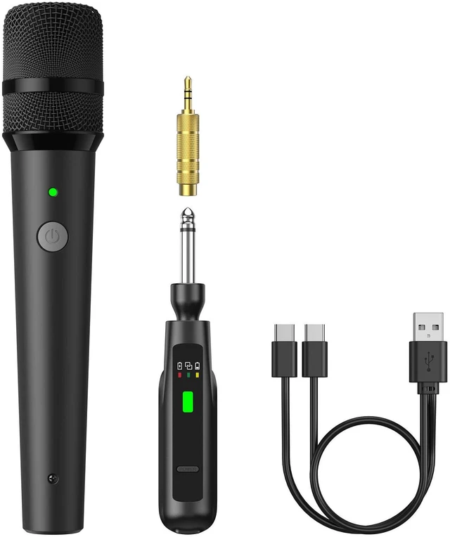Main image of 2.4G Wireless Microphone, Rechargeable Cordless Handheld Microphone System with Receiver, Karaoke Mic for Singing, Home Party, Birthday, 50ft / 15 m Range, TW-210