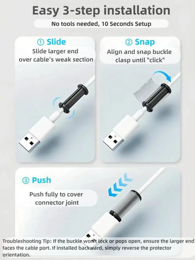 Alt view image 6 of 7 - 16 Pack Phone Cable Protectors for iPhone Android USB C Charger End Cord Savers, Silicone Non-Slip Charging Wire Protector, Easy Setup 4 Colors Cable Wrap Accessories for Home & Office