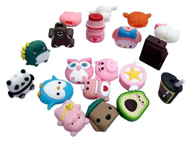 Alt view image 3 of 7 - 20 Pcs Cable Protector for iPhone/ipad USB Cable, Plastic Cable Protectors Cute Drink Fruit Dinosaur Animals Charging Cable Saver, Phone Accessory Protect USB Charger for Birthday Party (Type B(20PCS)