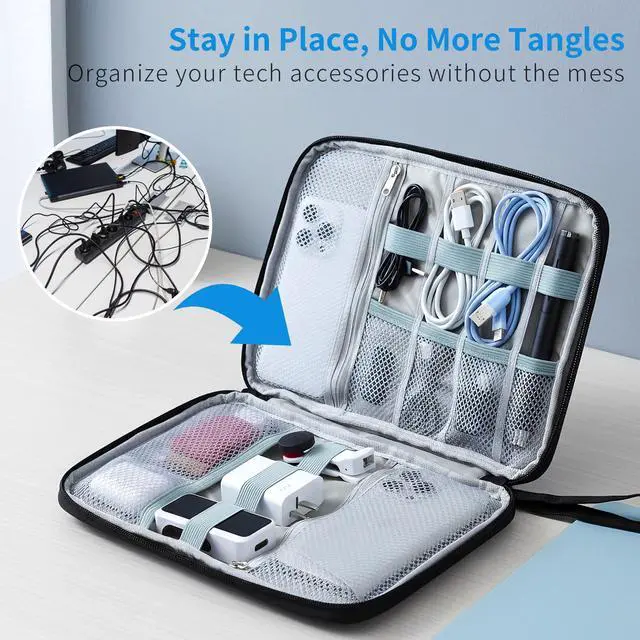 Alt view image 2 of 6 - Pack Electronics Travel Organizer Case Tech Accessories Cord Storage Bag