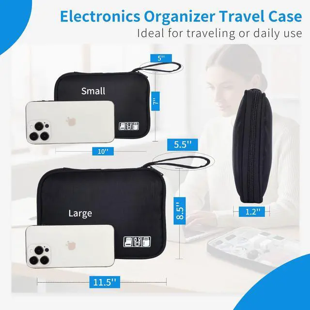 Alt view image 3 of 6 - Pack Electronics Travel Organizer Case Tech Accessories Cord Storage Bag