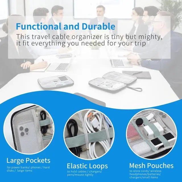 Alt view image 6 of 6 - Pack Electronics Travel Organizer Case Tech Accessories Cord Storage Bag
