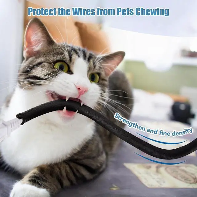 Alt view image 4 of 7 - 1/2 inch Cord Protectors from Pets No Chew, 10ft Wire Protector Cord Covers for Pets, Flexible Cable Sleeve Cord Management for TV/Computer/Electric Wires/Phone Charging Cables