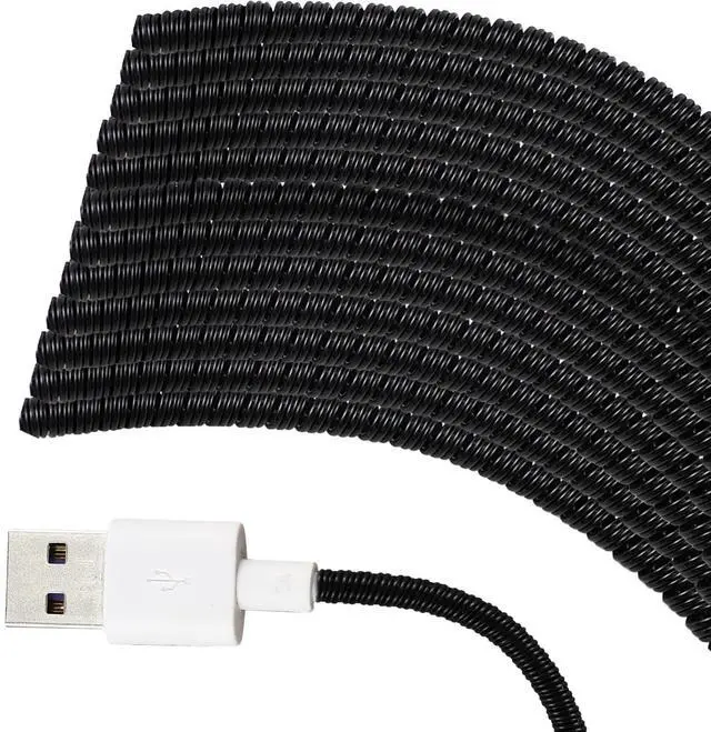 Main image of 10 Pcs Cord Protectors from Pets No Chew Spiral Cable Protector 43.3'' Phone Charger Cover Data Cable Protective Sleeve Chew Proof USB Wire Cover Stylish for Cat Dog Rabbit (Black)