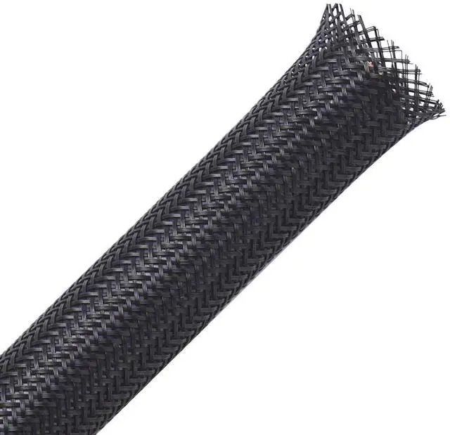 Main image of 50ft - 1/4 inch & 1/2 inch PET Expandable Braided Sleeving Black Alex Tech Braided Cable Sleeve