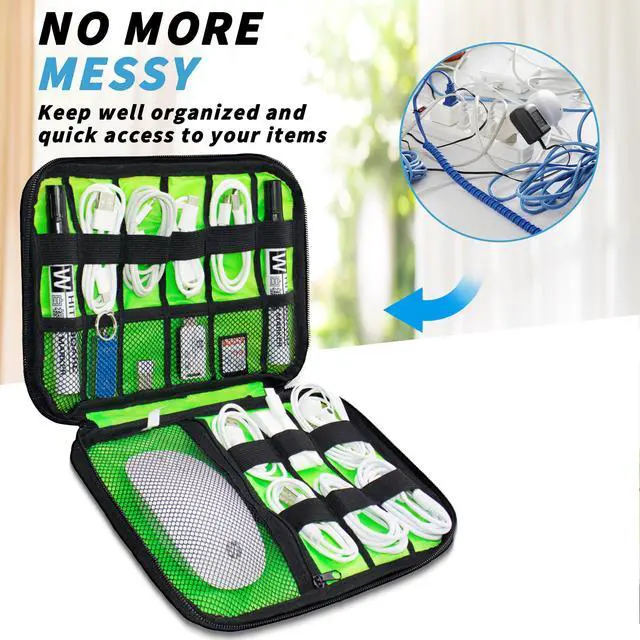 Alt view image 4 of 6 - Electronics Organizer,Travel Cord Organizer Pouch, Portable Cable Organizer Bags,Travel Electronic Accessories Storage Case for Cables, Cords, Charger, Phone (Black)
