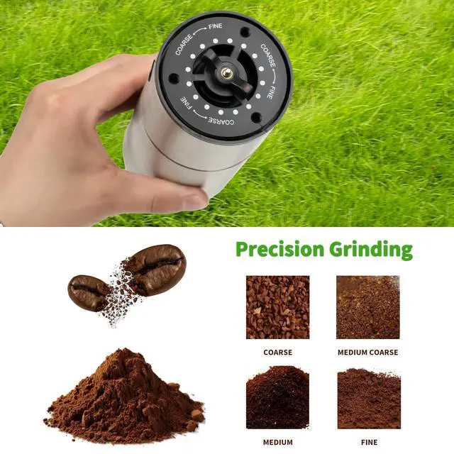 Alt view image 2 of 7 - Portable Electric Coffee Bean Grinder,Adjustable Coffee Powder Coarseness, Ball-Type Gear Adjustment, Large Coffee Bean Chamber, Small Size For Travel, Ground Continuously For 30 Minutes