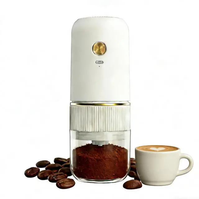 Main image of Electric Coffee Grinder for Home Use Automatic Spice Grinder Adjustable Coarseness Rechargeable Coffee Grinder Removable Design Mill (White)