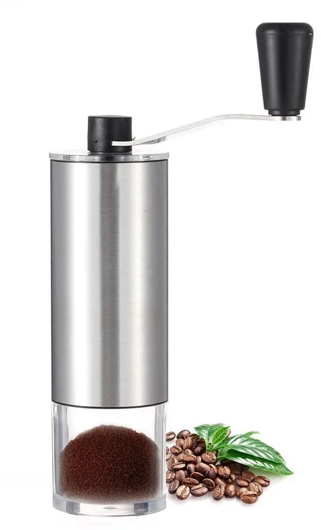 Main image of Manual Coffee Grinder with Ceramic Conical Burr Stainless Steel Hand Crank Mill for Drip Coffee, Espresso, French Press, Turkish Brew