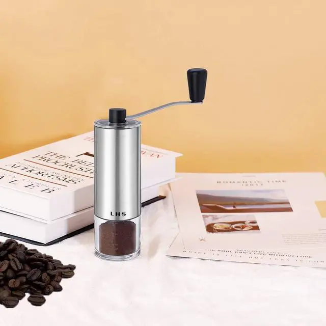 Alt view image 6 of 7 - Manual Coffee Grinder with Ceramic Conical Burr Stainless Steel Hand Crank Mill for Drip Coffee, Espresso, French Press, Turkish Brew