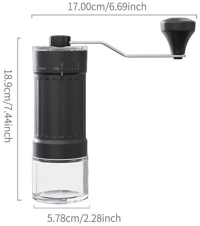 Alt view image 2 of 7 - Manual Coffee Bean Grinder, Hand Coffee Grinder with Ceramic Burr & 40 Adjustable Settings, Portable Hand Crank Small Coffee Grinder for Espresso, Travel & Camping