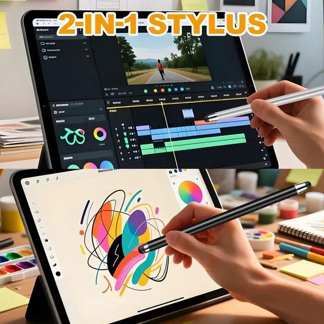 Alt view image 2 of 7 - Stylus (3 Pcs), 2-in-1 Stylus Pen for Touch Screen, High Precision and Sensitivity, Suitable for iPad/iPhone/Samsung/Android Smartphone and Tablets, Compatible with All Touch Screen