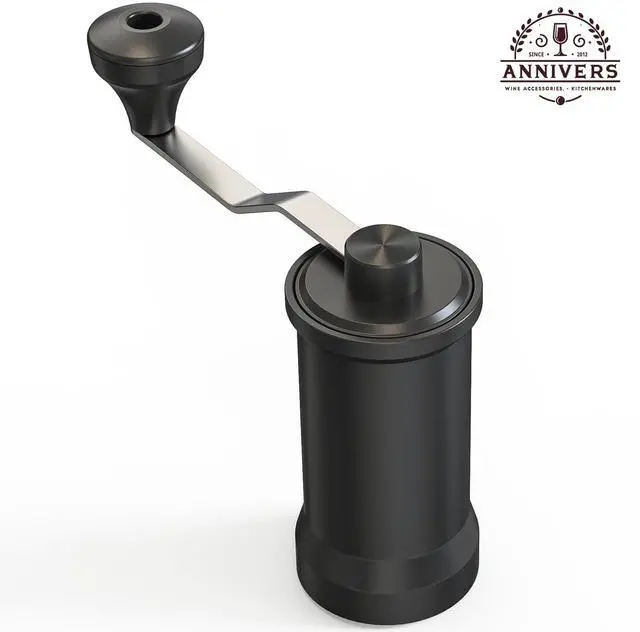 Alt view image 7 of 7 - Manual Coffee Grinder Hand Coffee Bean Grinder Burr Grinder, Adjustable Coarseness Ceramic Burr Glass Jar Stainless Steel Crank Brush, for Espresso French Press Drip, Moulin à Café Manuel