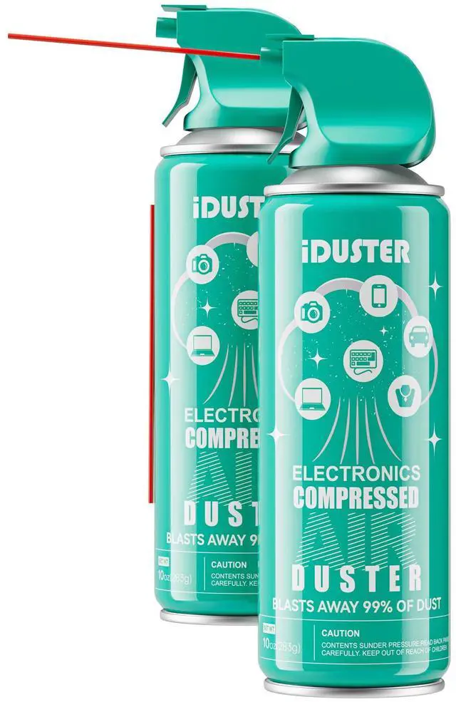 Main image of Compressed Canned Air Duster - 2 PCS Disposable Compressed Air Duster Can Cleaning for Computer,Keyboard, Jewelry, Car and Cellphone, 10oz