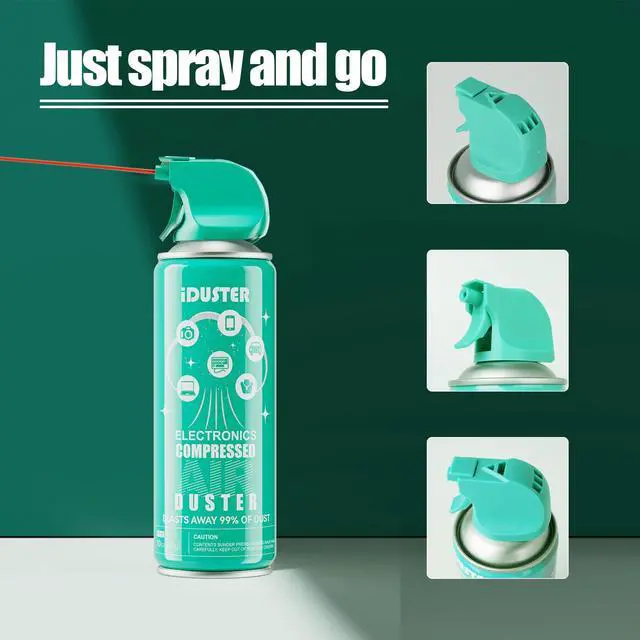 Alt view image 7 of 7 - Compressed Canned Air Duster - 2 PCS Disposable Compressed Air Duster Can Cleaning for Computer,Keyboard, Jewelry, Car and Cellphone, 10oz