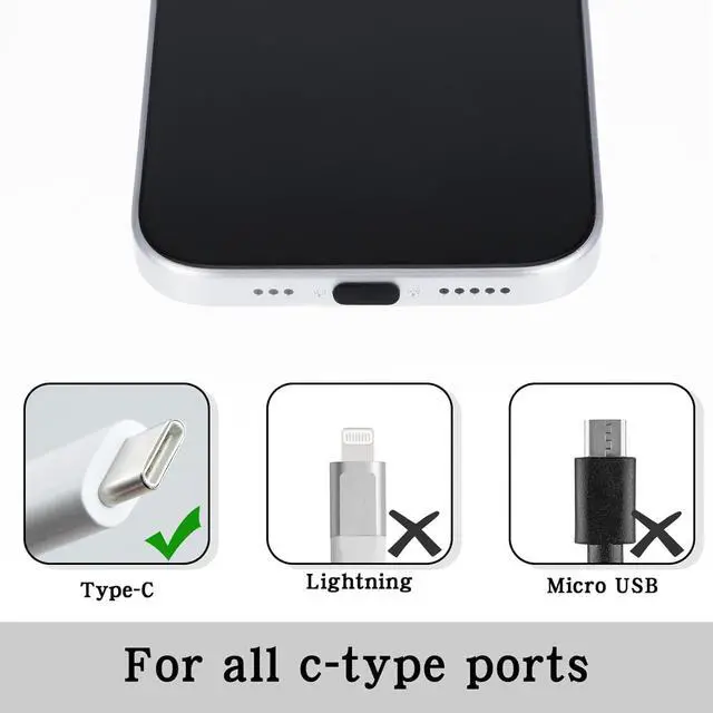 Alt view image 3 of 7 - 20 Pcs USB C Plug Cover Dust Plug Black Silicone Anti Dust Plug Type C Port Protection Cap USB C Dust Cover Charging Port Protectors with Plastic Cleaning Brush for Most Type C Mobile Phone Tablet