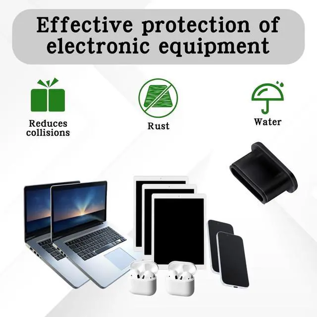 Alt view image 7 of 7 - 20 Pcs USB C Plug Cover Dust Plug Black Silicone Anti Dust Plug Type C Port Protection Cap USB C Dust Cover Charging Port Protectors with Plastic Cleaning Brush for Most Type C Mobile Phone Tablet