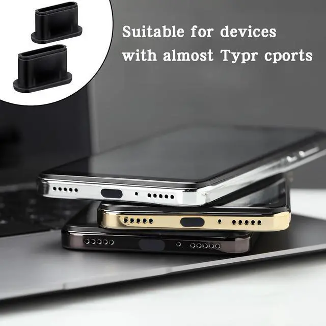 Alt view image 6 of 7 - 20 Pcs USB C Plug Cover Dust Plug Black Silicone Anti Dust Plug Type C Port Protection Cap USB C Dust Cover Charging Port Protectors with Plastic Cleaning Brush for Most Type C Mobile Phone Tablet