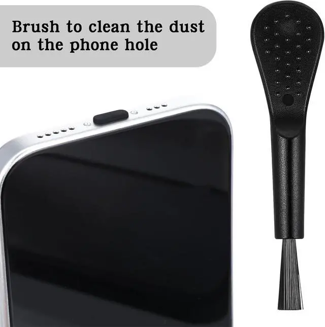 Alt view image 4 of 7 - 20 Pcs USB C Plug Cover Dust Plug Black Silicone Anti Dust Plug Type C Port Protection Cap USB C Dust Cover Charging Port Protectors with Plastic Cleaning Brush for Most Type C Mobile Phone Tablet