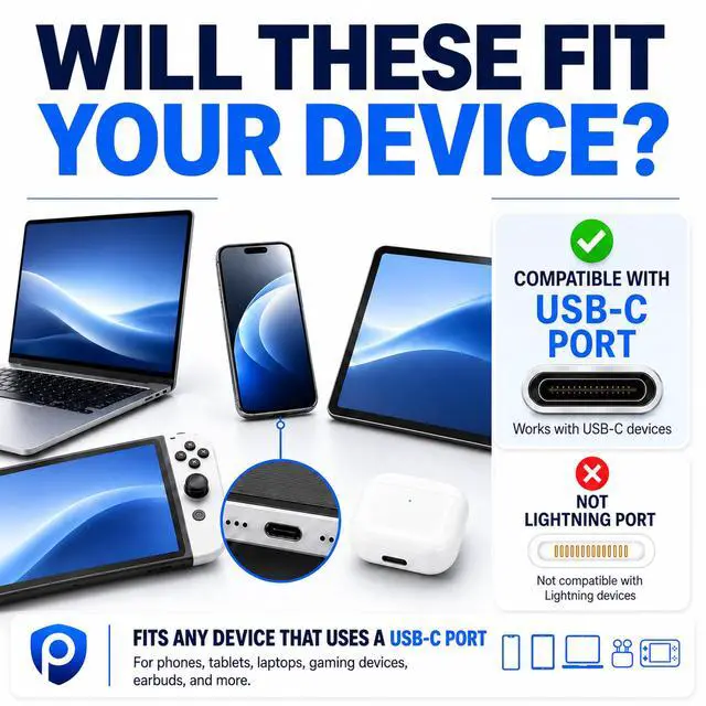 Alt view image 3 of 7 - USB C Dust Plugs Keep Charging Ports Clean for iPhone 15 16 17, Kindle, Samsung, Pixel, MacBook and Android Devices | 10 Pack Port Cover Set with Cleaning Brush (Black)