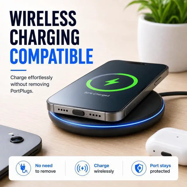 Alt view image 6 of 7 - USB C Dust Plugs Keep Charging Ports Clean for iPhone 15 16 17, Kindle, Samsung, Pixel, MacBook and Android Devices | 10 Pack Port Cover Set with Cleaning Brush (Black)