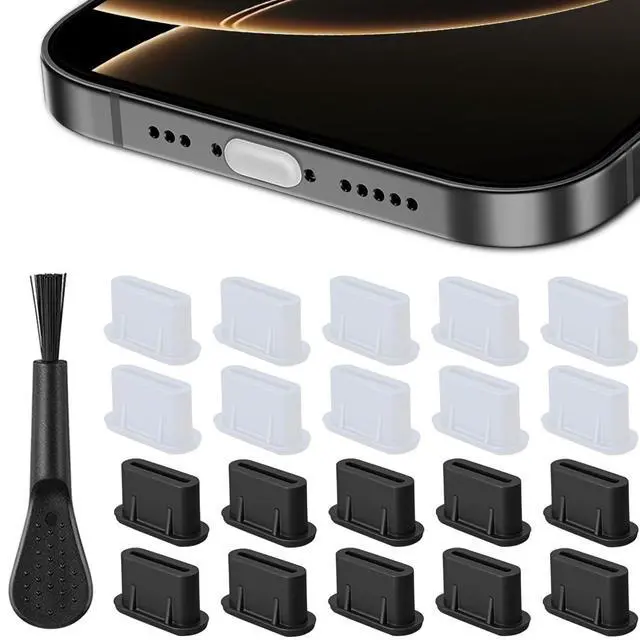 Main image of USB C Dust Plug, Type-C Charging Port Cover Silicone USB C Plug Cover | 20 Pack USB C Cover Protect Charging Ports Clean for iPhone 15 16 17, Kindle, Pixel,Samsung Galaxy , Note, All USB C Devices