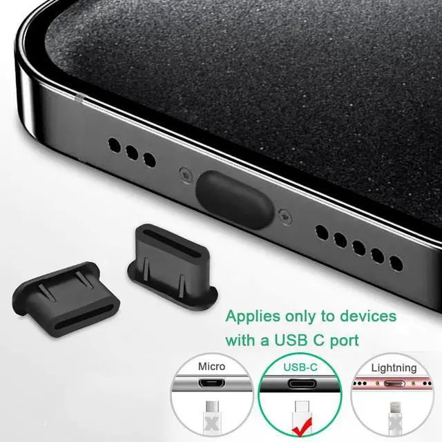 Alt view image 2 of 6 - USB C Dust Plug Silicone USB C Anti Dust Port Cover Type C Charging Port Protectors Plug Compatible with iPhone 15 16 17 Pro Max Plus Samsung Galaxy Google Pixel and All USB Type C Ports