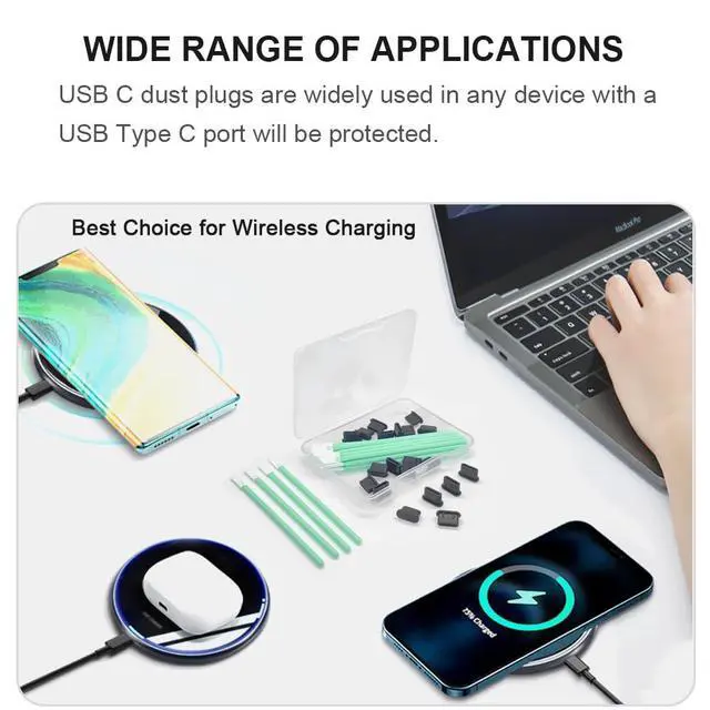 Alt view image 4 of 6 - USB C Dust Plug Silicone USB C Anti Dust Port Cover Type C Charging Port Protectors Plug Compatible with iPhone 15 16 17 Pro Max Plus Samsung Galaxy Google Pixel and All USB Type C Ports