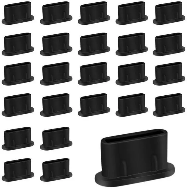 Main image of 50 Pack Type C Anti Dust Plugs USB C Dust Cover Silicone USB C Dust Plug Type-C Charging Port Protector Compatible with iPhone 15 Samsung Galaxy S20 S21 S22 S23 Pixel MacBook USB C Cover Cap (Black)